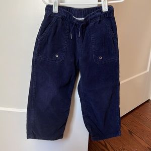 Hanna Anderson Drawstring/Elastic Waist Cords- Navy Blue